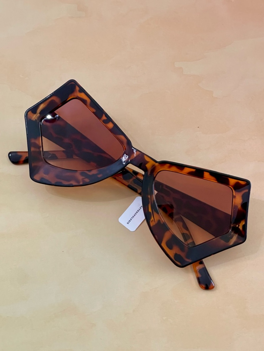 Anthropologie Butterfly Geometric Tortoiseshell Sunglasses - Brown Lenses